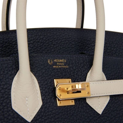 Hermes Special Order (HSS) Birkin 25 Bleu Nuit and Craie Togo Gold Hardware Hermes Special Order (HSS) Birkin 25 Bleu Nuit and Craie Togo Gold Hardware