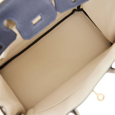 Hermes Special Order (HSS) Birkin 25 Bleu Nuit and Craie Togo Gold Hardware Hermes Special Order (HSS) Birkin 25 Bleu Nuit and Craie Togo Gold Hardware