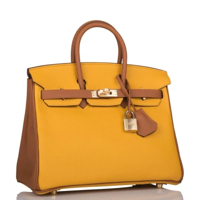 Hermes Special Order (HSS) Birkin 25 Jaune Ambre and Gold Togo Permabrass Hardware Hermes Special Order (HSS) Birkin 25 Jaune Ambre and Gold Togo Permabrass Hardware