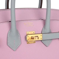 Hermes Special Order (HSS) Birkin 25 Mauve Sylvestre and Bleu Glacier Epsom Brushed Gold Hardware Hermes Special Order (HSS) Birkin 25 Mauve Sylvestre and Bleu Glacier Epsom Brushed Gold Hardware