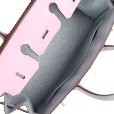 Hermes Special Order (HSS) Birkin 25 Mauve Sylvestre and Bleu Glacier Epsom Brushed Gold Hardware Hermes Special Order (HSS) Birkin 25 Mauve Sylvestre and Bleu Glacier Epsom Brushed Gold Hardware