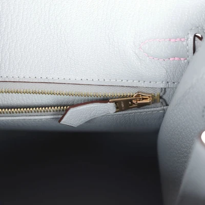 Hermes Special Order (HSS) Birkin 25 Mauve Sylvestre and Bleu Glacier Epsom Brushed Gold Hardware Hermes Special Order (HSS) Birkin 25 Mauve Sylvestre and Bleu Glacier Epsom Brushed Gold Hardware