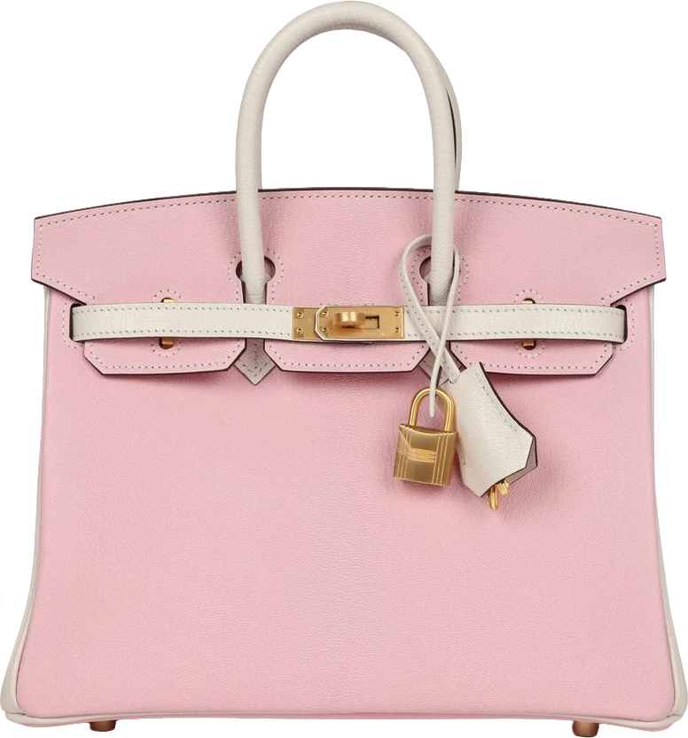 Hermes Special Order (HSS) Birkin 25 Rose Sakura and Nata Chevre Brushed Gold Hardware