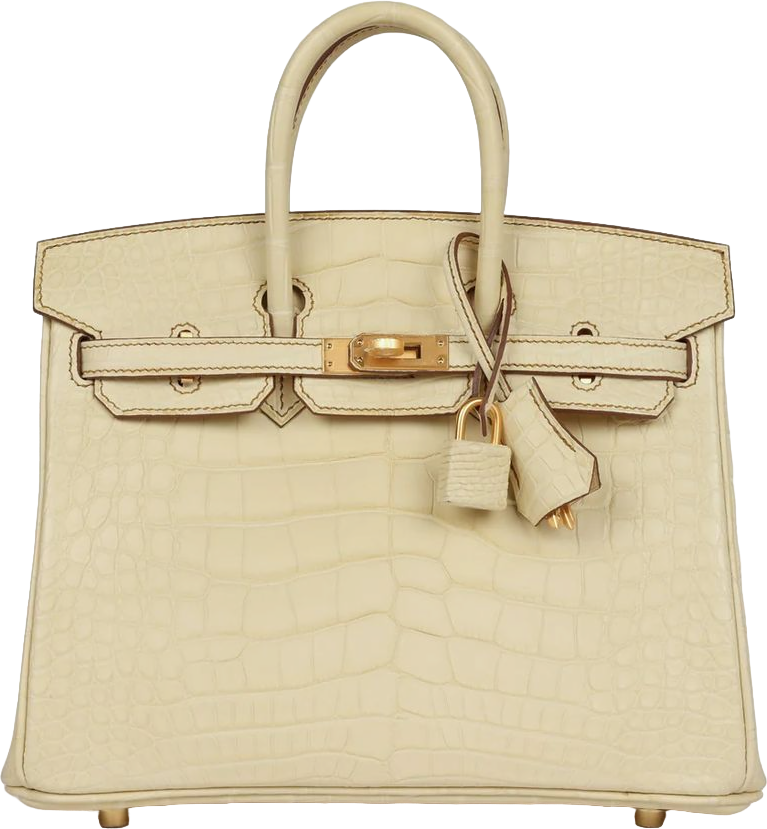 Hermes Special Order (HSS) Birkin 25 Vanille Matte Alligator Brushed Gold Hardware