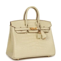 Hermes Special Order (HSS) Birkin 25 Vanille Matte Alligator Brushed Gold Hardware Hermes Special Order (HSS) Birkin 25 Vanille Matte Alligator Brushed Gold Hardware