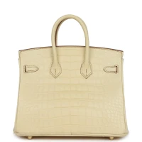 Hermes Special Order (HSS) Birkin 25 Vanille Matte Alligator Brushed Gold Hardware Hermes Special Order (HSS) Birkin 25 Vanille Matte Alligator Brushed Gold Hardware