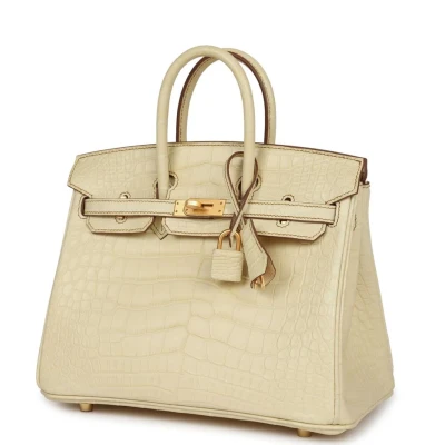 Hermes Special Order (HSS) Birkin 25 Vanille Matte Alligator Brushed Gold Hardware Hermes Special Order (HSS) Birkin 25 Vanille Matte Alligator Brushed Gold Hardware