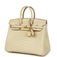 Hermes Special Order (HSS) Birkin 25 Vanille Matte Alligator Brushed Gold Hardware Hermes Special Order (HSS) Birkin 25 Vanille Matte Alligator Brushed Gold Hardware
