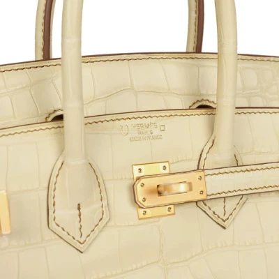 Hermes Special Order (HSS) Birkin 25 Vanille Matte Alligator Brushed Gold Hardware Hermes Special Order (HSS) Birkin 25 Vanille Matte Alligator Brushed Gold Hardware