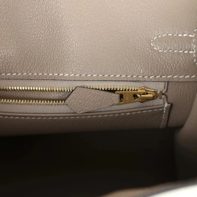Hermes Special Order (HSS) Birkin 25 White and Gris Tourterelle Clemence Gold Hardware Hermes Special Order (HSS) Birkin 25 White and Gris Tourterelle Clemence Gold Hardware