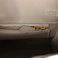 Hermes Special Order (HSS) Birkin 25 White and Gris Tourterelle Clemence Gold Hardware Hermes Special Order (HSS) Birkin 25 White and Gris Tourterelle Clemence Gold Hardware