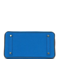 Hermes Special Order (HSS) Birkin 30 Bleu Electric and Etain Clemence Brushed Gold Hardware Hermes Special Order (HSS) Birkin 30 Bleu Electric and Etain Clemence Brushed Gold Hardware