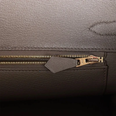 Hermes Special Order (HSS) Birkin 30 Bleu Electric and Etain Clemence Brushed Gold Hardware Hermes Special Order (HSS) Birkin 30 Bleu Electric and Etain Clemence Brushed Gold Hardware