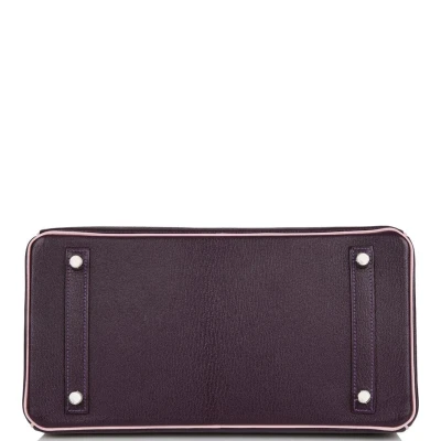Hermes Special Order (HSS) Birkin 30 Raisin and Rose Sakura Chevre Palladium Hardware Hermes Special Order (HSS) Birkin 30 Raisin and Rose Sakura Chevre Palladium Hardware
