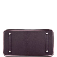 Hermes Special Order (HSS) Birkin 30 Raisin and Rose Sakura Chevre Palladium Hardware Hermes Special Order (HSS) Birkin 30 Raisin and Rose Sakura Chevre Palladium Hardware