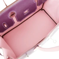 Hermes Special Order (HSS) Birkin 30 Raisin and Rose Sakura Chevre Palladium Hardware Hermes Special Order (HSS) Birkin 30 Raisin and Rose Sakura Chevre Palladium Hardware