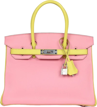 Hermes Special Order (HSS) Birkin 30 Rose Confetti and Lime Chevre Mysore Palladium Hardware Hermes Special Order (HSS) Birkin 30 Rose Confetti and Lime Chevre Mysore Palladium Hardware