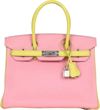 Hermes Special Order (HSS) Birkin 30 Rose Confetti and Lime Chevre Mysore Palladium Hardware Hermes Special Order (HSS) Birkin 30 Rose Confetti and Lime Chevre Mysore Palladium Hardware