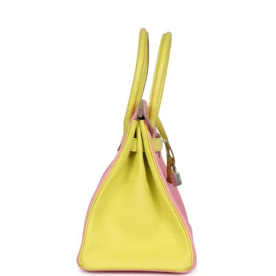 Hermes Special Order (HSS) Birkin 30 Rose Confetti and Lime Chevre Mysore Palladium Hardware Hermes Special Order (HSS) Birkin 30 Rose Confetti and Lime Chevre Mysore Palladium Hardware