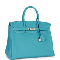Hermes Special Order (HSS) Birkin 35 Bleu du Nord Verso Togo Brushed Palladium Hardware Hermes Special Order (HSS) Birkin 35 Bleu du Nord Verso Togo Brushed Palladium Hardware