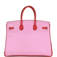 Hermes Special Order (HSS) Birkin 35 Bubblegum and Bougainvillea Epsom Palladium Hardware