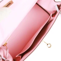 Hermes Special Order (HSS) Kelly Retourne 25 Rose Sakura and Bleu Brume Swift Permabrass Hardware Hermes Special Order (HSS) Kelly Retourne 25 Rose Sakura and Bleu Brume Swift Permabrass Hardware
