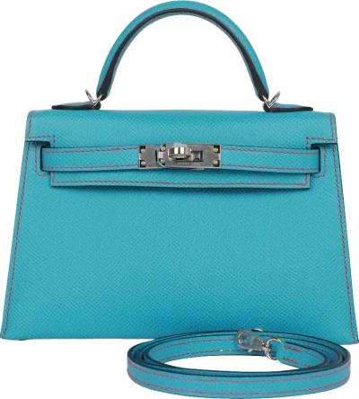 Hermes Special Order (HSS) Kelly Sellier 20 Bleu du Nord and Bougainvillea Epsom Palladium Hardware Hermes Special Order (HSS) Kelly Sellier 20 Bleu du Nord and Bougainvillea Epsom Palladium Hardware