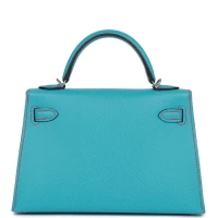 Hermes Special Order (HSS) Kelly Sellier 20 Bleu du Nord and Bougainvillea Epsom Palladium Hardware Hermes Special Order (HSS) Kelly Sellier 20 Bleu du Nord and Bougainvillea Epsom Palladium Hardware