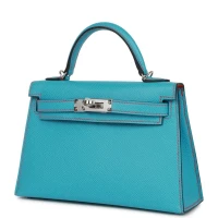 Hermes Special Order (HSS) Kelly Sellier 20 Bleu du Nord and Bougainvillea Epsom Palladium Hardware Hermes Special Order (HSS) Kelly Sellier 20 Bleu du Nord and Bougainvillea Epsom Palladium Hardware