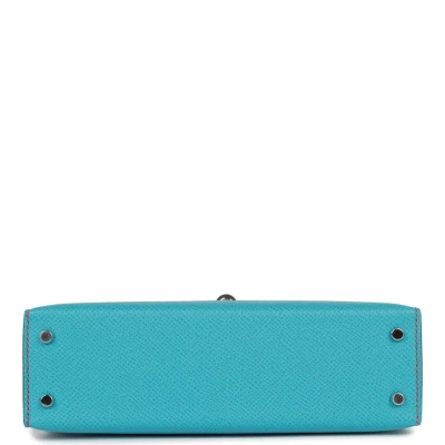 Hermes Special Order (HSS) Kelly Sellier 20 Bleu du Nord and Bougainvillea Epsom Palladium Hardware Hermes Special Order (HSS) Kelly Sellier 20 Bleu du Nord and Bougainvillea Epsom Palladium Hardware