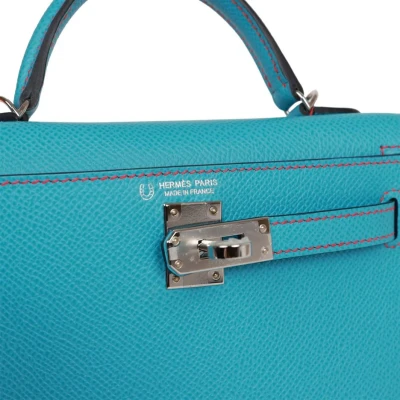 Hermes Special Order (HSS) Kelly Sellier 20 Bleu du Nord and Bougainvillea Epsom Palladium Hardware Hermes Special Order (HSS) Kelly Sellier 20 Bleu du Nord and Bougainvillea Epsom Palladium Hardware