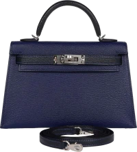 Hermes Special Order (HSS) Kelly Sellier 20 Bleu Encre and Bleu Indigo Chevre Mysore Palladium Hardware Hermes Special Order (HSS) Kelly Sellier 20 Bleu Encre and Bleu Indigo Chevre Mysore Palladium Hardware