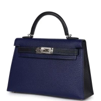 Hermes Special Order (HSS) Kelly Sellier 20 Bleu Encre and Bleu Indigo Chevre Mysore Palladium Hardware Hermes Special Order (HSS) Kelly Sellier 20 Bleu Encre and Bleu Indigo Chevre Mysore Palladium Hardware