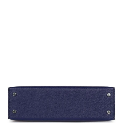 Hermes Special Order (HSS) Kelly Sellier 20 Bleu Encre and Bleu Indigo Chevre Mysore Palladium Hardware Hermes Special Order (HSS) Kelly Sellier 20 Bleu Encre and Bleu Indigo Chevre Mysore Palladium Hardware