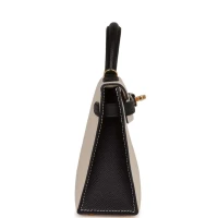 Hermes Special Order (HSS) Kelly Sellier 20 Craie and Black Epsom Gold Hardware Hermes Special Order (HSS) Kelly Sellier 20 Craie and Black Epsom Gold Hardware
