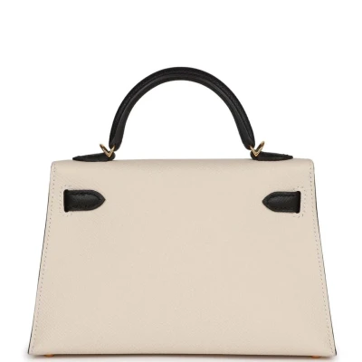 Hermes Special Order (HSS) Kelly Sellier 20 Craie and Black Epsom Gold Hardware Hermes Special Order (HSS) Kelly Sellier 20 Craie and Black Epsom Gold Hardware