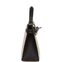 Hermes Special Order (HSS) Kelly Sellier 20 Craie and Black Epsom Palladium Hardware Hermes Special Order (HSS) Kelly Sellier 20 Craie and Black Epsom Palladium Hardware