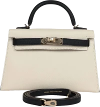 Hermes Special Order (HSS) Kelly Sellier 20 Craie and Black Epsom Permabrass Hardware Hermes Special Order (HSS) Kelly Sellier 20 Craie and Black Epsom Permabrass Hardware