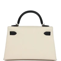 Hermes Special Order (HSS) Kelly Sellier 20 Craie and Black Epsom Permabrass Hardware Hermes Special Order (HSS) Kelly Sellier 20 Craie and Black Epsom Permabrass Hardware
