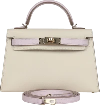 Hermes Special Order (HSS) Kelly Sellier 20 Craie and Mauve Pale Epsom Permabrass Hardware Hermes Special Order (HSS) Kelly Sellier 20 Craie and Mauve Pale Epsom Permabrass Hardware