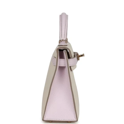 Hermes Special Order (HSS) Kelly Sellier 20 Craie and Mauve Pale Epsom Permabrass Hardware Hermes Special Order (HSS) Kelly Sellier 20 Craie and Mauve Pale Epsom Permabrass Hardware