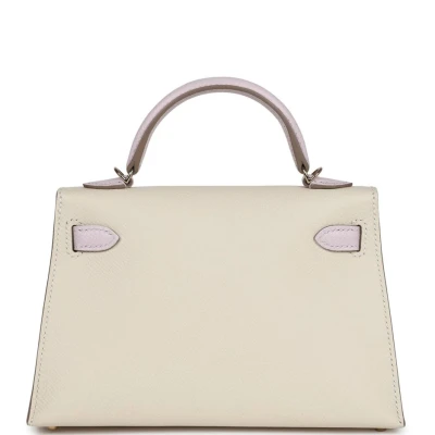 Hermes Special Order (HSS) Kelly Sellier 20 Craie and Mauve Pale Epsom Permabrass Hardware Hermes Special Order (HSS) Kelly Sellier 20 Craie and Mauve Pale Epsom Permabrass Hardware