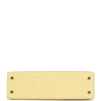 Hermes Special Order (HSS) Kelly Sellier 20 Jaune Poussin Verso Epsom Permabrass Hardware
