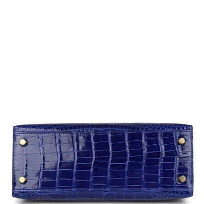 Hermes Special Order (HSS) Kelly Sellier 25 Bleu Electric and Bleu Marine Shiny Alligator Gold Hardware Hermes Special Order (HSS) Kelly Sellier 25 Bleu Electric and Bleu Marine Shiny Alligator Gold Hardware