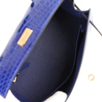 Hermes Special Order (HSS) Kelly Sellier 25 Bleu Electric and Bleu Marine Shiny Alligator Gold Hardware Hermes Special Order (HSS) Kelly Sellier 25 Bleu Electric and Bleu Marine Shiny Alligator Gold Hardware