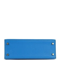 Hermes Special Order (HSS) Kelly Sellier 25 Bleu Hydra and Bleu Paon Chevre Mysore Gold Hardware Hermes Special Order (HSS) Kelly Sellier 25 Bleu Hydra and Bleu Paon Chevre Mysore Gold Hardware