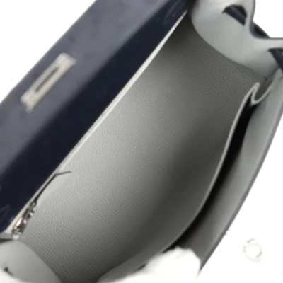 Hermes Special Order (HSS) Kelly Sellier 25 Bleu Indigo Verso Ostrich Palladium Hardware Hermes Special Order (HSS) Kelly Sellier 25 Bleu Indigo Verso Ostrich Palladium Hardware