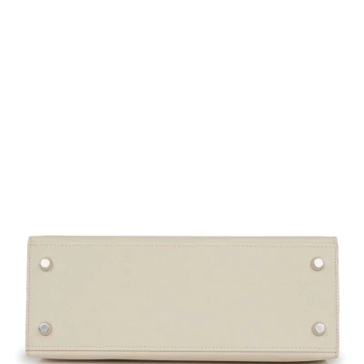 Hermes Special Order (HSS) Kelly Sellier 25 Craie and Gris Mouette Epsom Brushed Palladium Hardware Hermes Special Order (HSS) Kelly Sellier 25 Craie and Gris Mouette Epsom Brushed Palladium Hardware