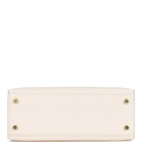 Hermes Special Order (HSS) Kelly Sellier 25 Nata Verso Chevre Brushed Gold Hardware