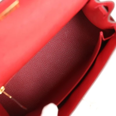 Hermes Special Order (HSS) Kelly Sellier 25 Rouge Vif Verso Ostrich Gold Hardware Hermes Special Order (HSS) Kelly Sellier 25 Rouge Vif Verso Ostrich Gold Hardware